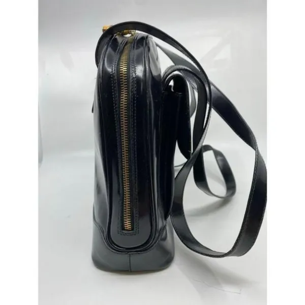 GUCCI Vintage Black Smooth Leather Shoulder Bag - Image 2