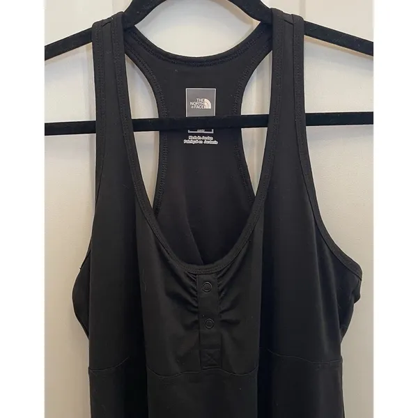 The North Face Abby Dress Womens L Black Racer Back Pocket Stretch Athleisure‎ - Image 2