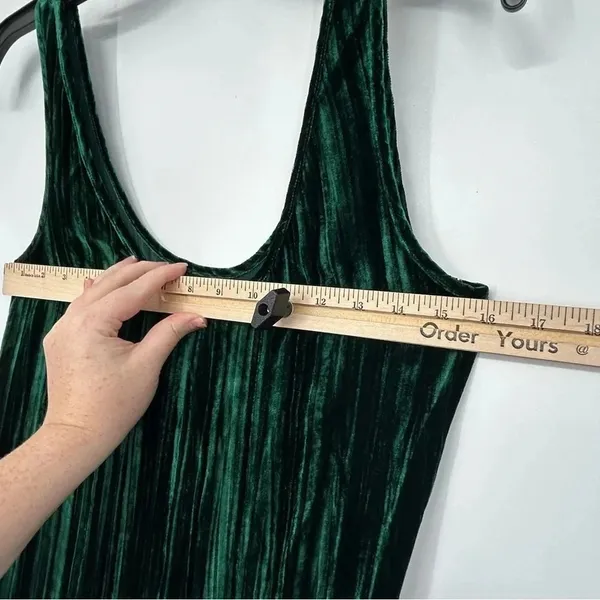 Enza Costa Silk Blend Textured Velvet Tank Green Maxi Dress Womens Size Small - Image 7