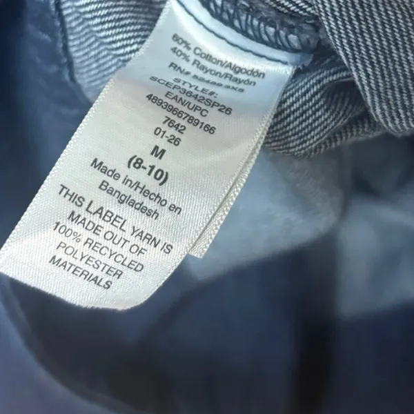 Scoop Denim Cropped Button Down‎ SIze Medium Blue - Image 6