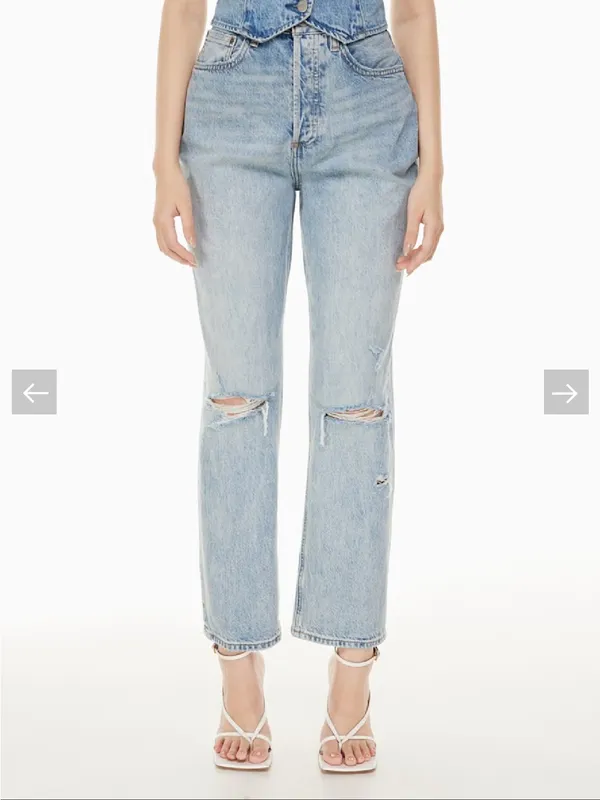 Aritzia Denim Forum The Joni High Rise Loose Jeans 29L Size 25 Blue - Image 2