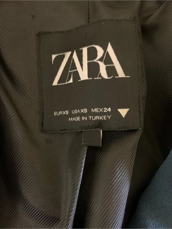 Zara Teal Double‎ Breasted Blazer XS Tailored Office Career Business Jacket - Image 4