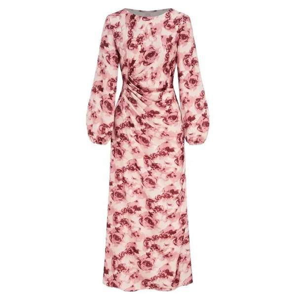 Nordstrom NWT Cider Floral Pleated Ruffle Maxi Dress Sz 8 - Image 3