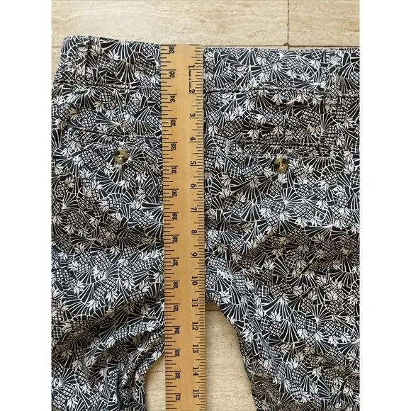 ANTHROPOLOGIE Bowery Pants Women's 4R‎ Black White Pineapple Print Crop Skinny - Image 6