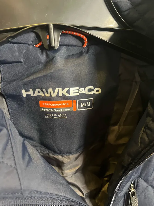 Hawke & Co. navy blue quilted diamond pattern puffer jacket in size M #outdoor #winter. #179 - Image 3