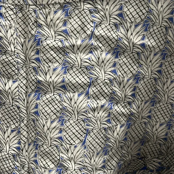 MAEVE (Anthro) Blue Pineapple Print Flutter Hem High Waisted Shorts, Size 4 - Image 4