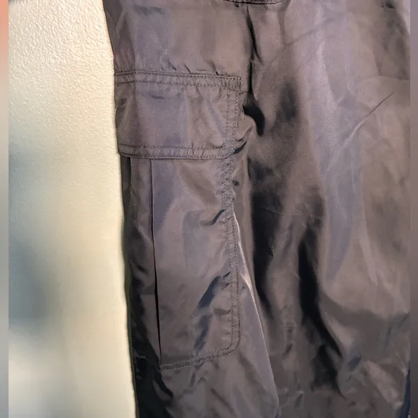 Fabletics Women's Extra Wide Leg Black Pants Cargo Shine Yoga Sz XL - Image 2