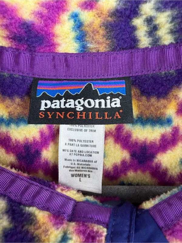Patagonia Synchilla Snap T Fleece Womens L FA13 25580 Geometric Multicolor - Image 6