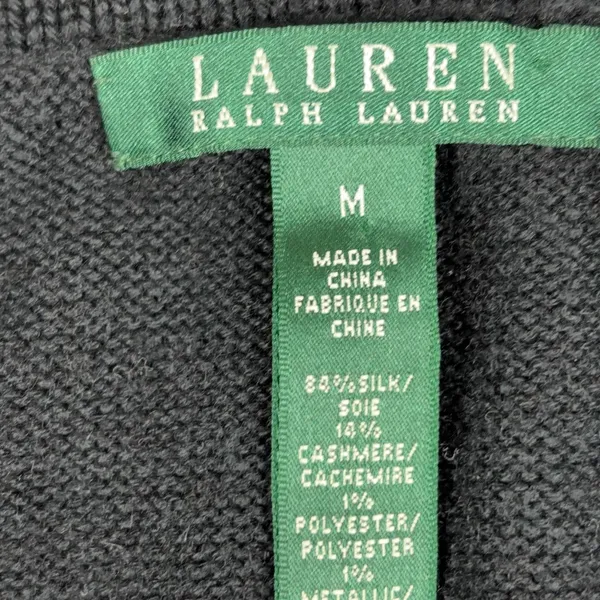Lauren Ralph Lauren Sweater Womens M Black Silk Cashmere Boat Neck Fair Isle - Image 6