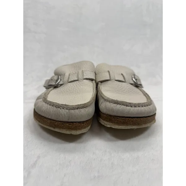 Birkenstock Leather Clogs Mules Buckle Slides‎ Neutral Size 40 US 9 - Image 2