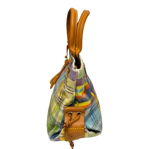 Dooney & Bourke Vintage Plaid Picnic Patchwork Ants Satchel Bag Purse Handbag - Image 3