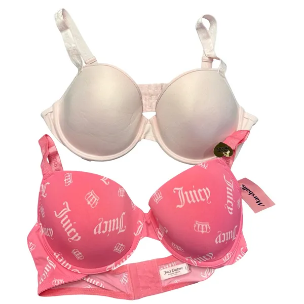 Juicy Couture Pink Bra Set Womens 40C Y2K Lingerie Set NWT Vintage Style - Image 3