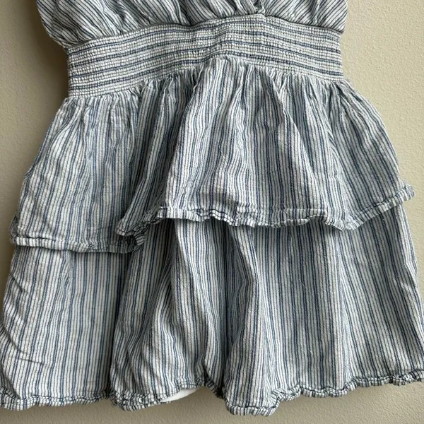 American Eagle Garden Party Ruffle Feminine Romantic Blue White Dress Size Mediu - Image 2