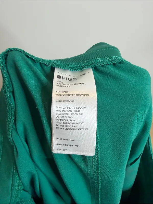 FIGS Yola High Rise Scrub Pants Womens 3XL Petite Green Straight Leg Cargo - Image 6