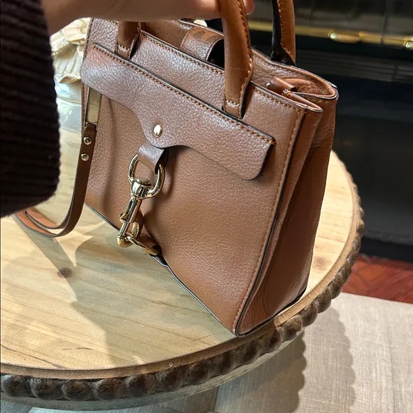 Rebecca Minkoff Dog Clip Tote Mini Satchel in Camel Brown - Image 11