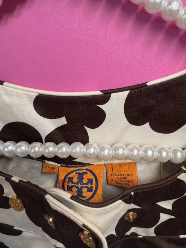 Tory Burch brown printed dress size 2 - Image 2