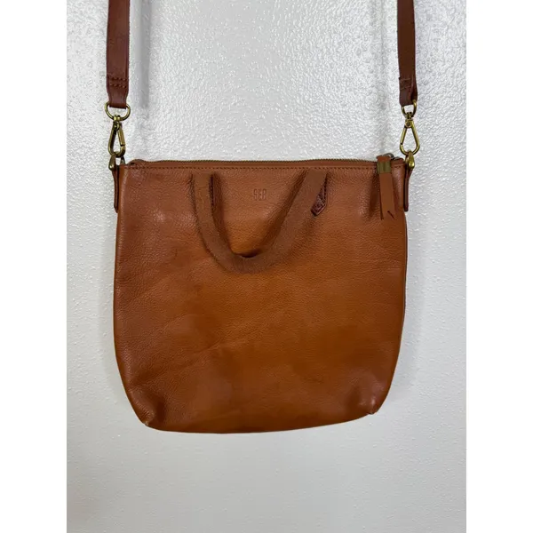 Madewell Transport Crossbody Bag English Saddle Brown Leather Monogram SEB - Image 6