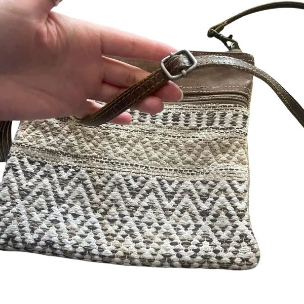Myra Bag Contentment‎ 100% Cotton Leather Boho Crossbody Bag Purse - Image 2