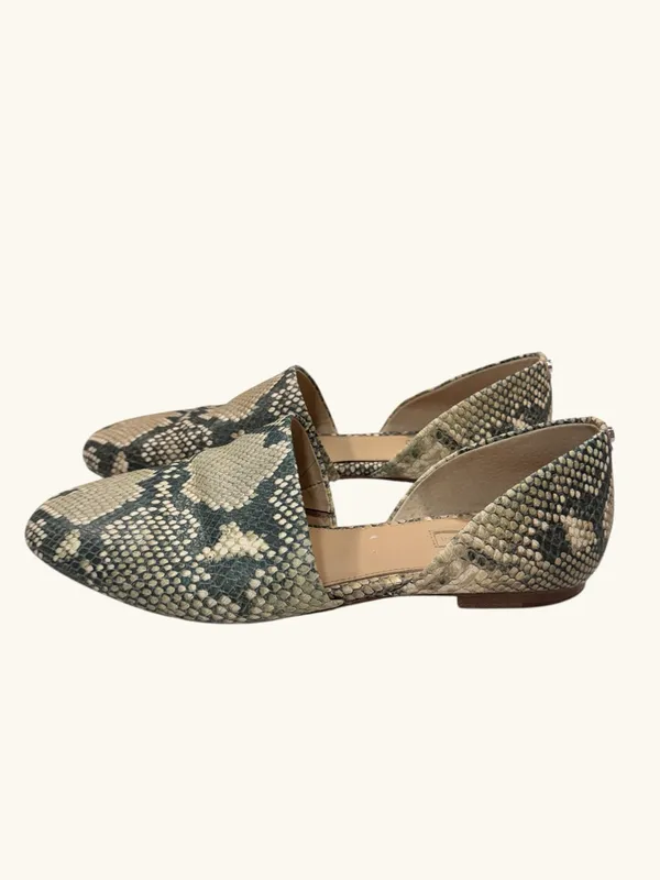 Antonio Melani Leather Snakeskin D'Orsay Flats 8M Python Printed Pointed Slip On - Image 2