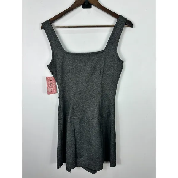 Fleurish Mini Dress Womens 5 Grey Sleeveless Square Neck Buckle‎ Detail 90s Y2K - Image 4