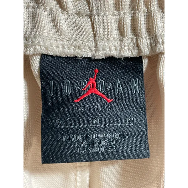 Jordan Womens Beige Black Wide Leg High Rise Workout Athletic Track Pants Size M - Image 5