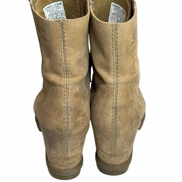 Sorel Joan Of Arctic Wedge Boots Womens‎ 8 Ash Brown Waterproof Chunky Lug Sole - Image 9