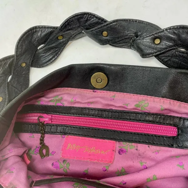 Betsy Johnson Vintage‎ Black Vegan Leather Western Horseshoe Shoulder Bag - Image 11
