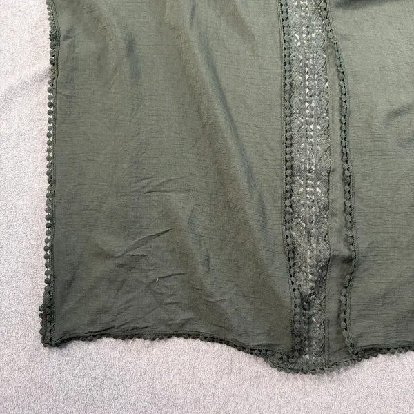 Steve Madden Women's OSFM Olive Green Kimono Cardigan Wrap Lace Trim Open - Image 3
