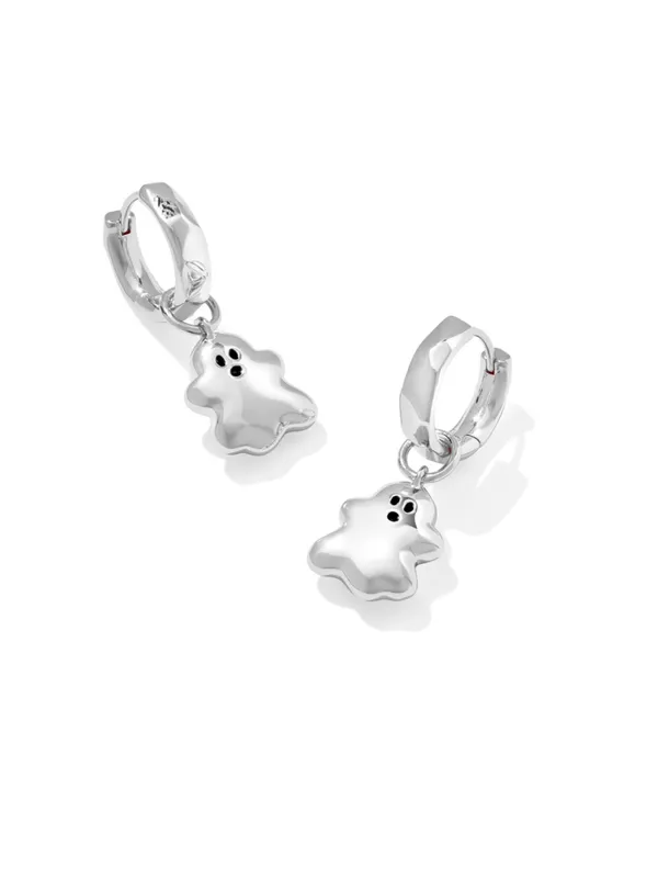NWT Kendra Scott Ghost Silver Huggie Earrings - Image 4