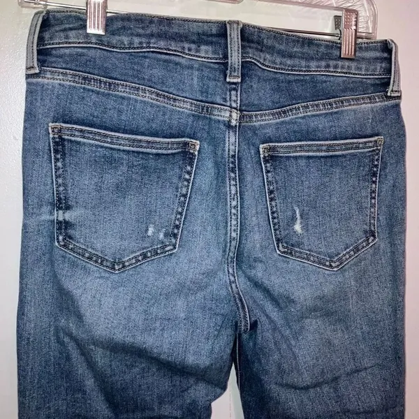 Eunina Nikki High Rise Skinny Cigarette Dark Wash Raw Hem Size 7/28 #200 - Image 6