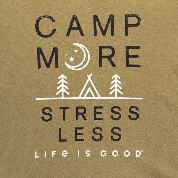 Life Is Good Top Hoodie Camp More Stress Less Outdoor Athleisure Green Large - Image 4