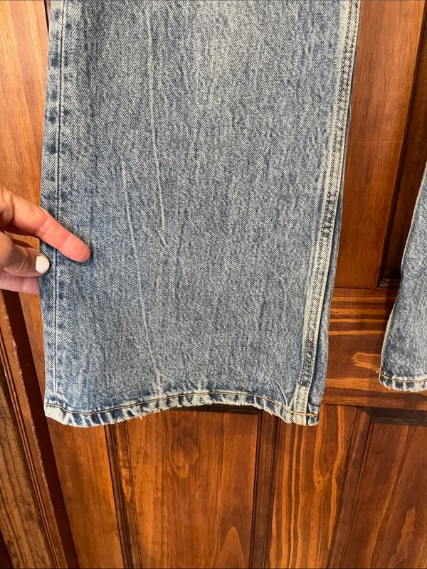 Zara Baggy low slung wide leg Denim Cargo Jeans - Relaxed Fit Size 2 - Image 3