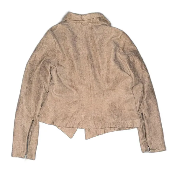 Size‎ Large Y2K Rampage Tan Faux Suede Zipper Light Jacket - Image 2