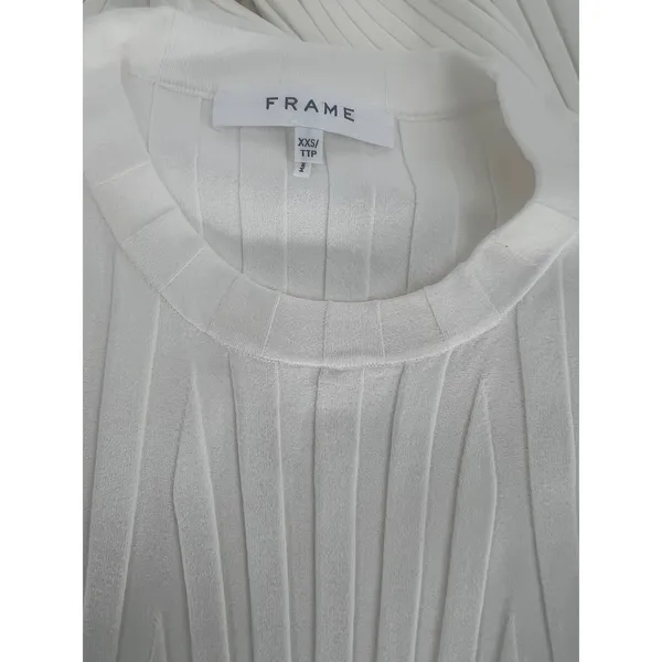 FRAME Ribbed Off White Long Sleeve Midi Sweater Dress Size XXS - Image 11