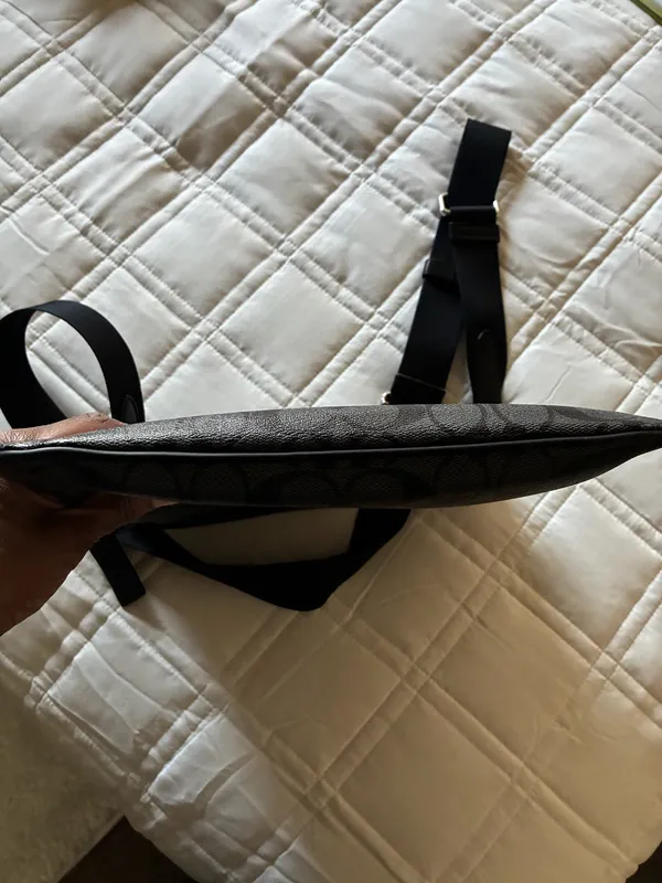 Coach Black and Charcoal Signature Crossbody Bag - Image 3