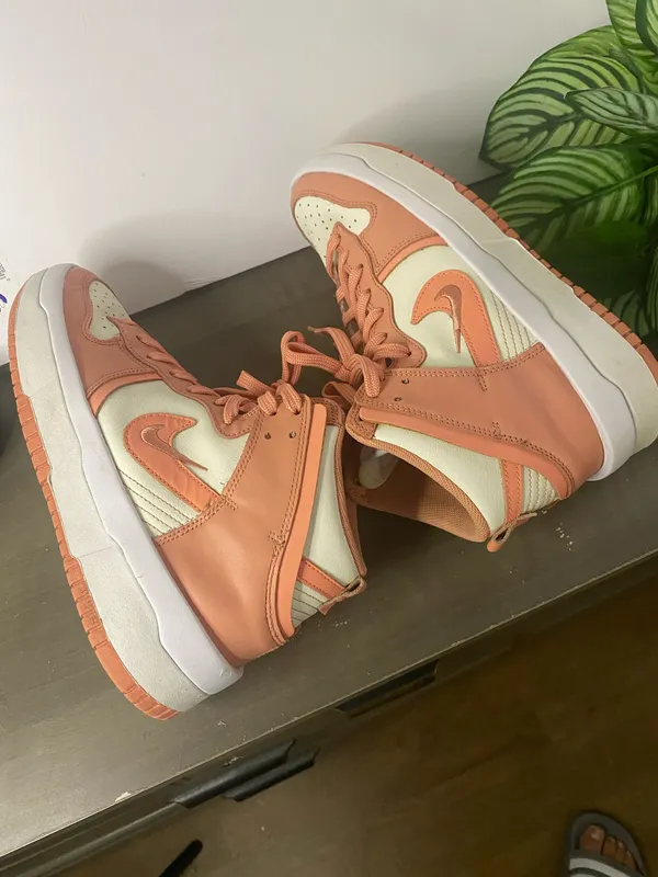 Nike Dunk High Up Sail/Crimson Bliss Womens Size 8 - Image 5