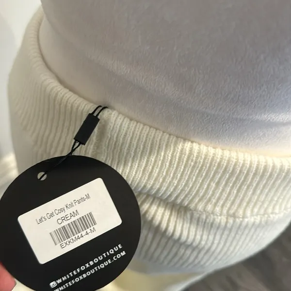 White Fox White Comfy Knit Lounge Pants - Image 5