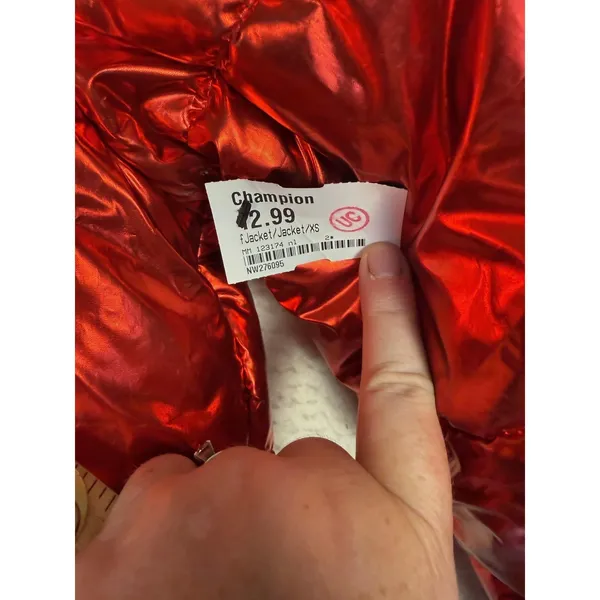 Champion NASA Puffer Jacket Coat‎ Mens Medium Metallic Red Limited Edition - Image 10
