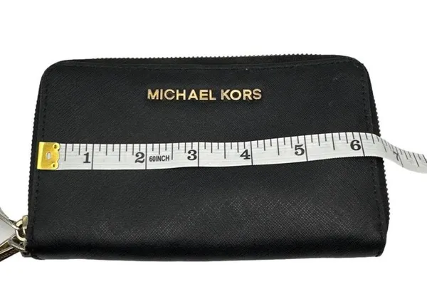 MICHAEL KORS Black Zip Around Wallet - Image 6