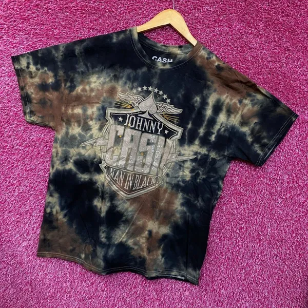 Johnny Cash Man In Black Camo tie dye Tshirt size Extra Large - Image 3