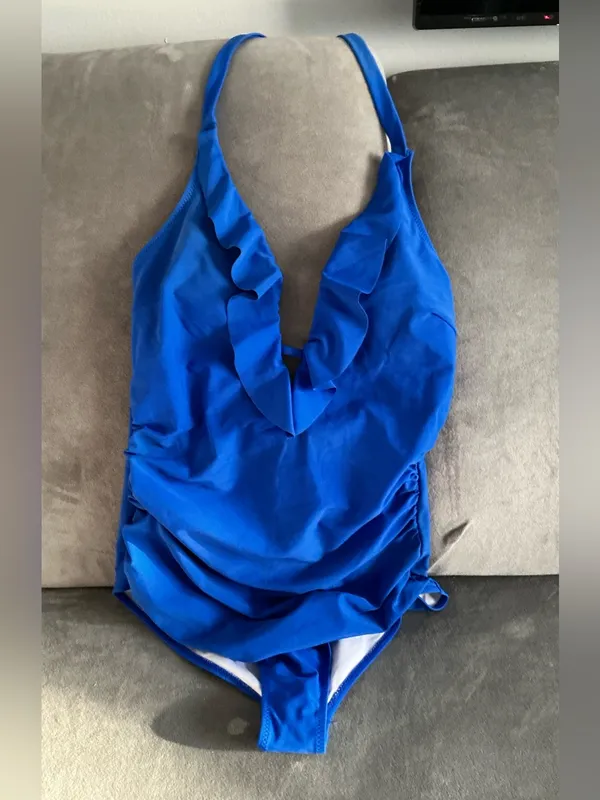 Flattering Royal Blue Ruffle One - Image 3
