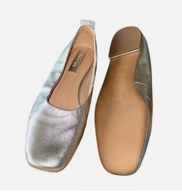 NEW Franco Sarto Women's Vana Snip Toe Ballet Flats Color:Silver SZ-9 - Image 7