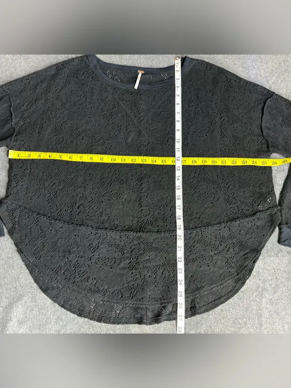 FREE PEOPLE Womens Top Not Cold In This Long Sleeve Soft Black Size S - Image 3