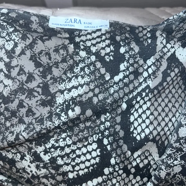 ZARA Snake Pattern Stretch Square Neck Tank Top Small - Image 3