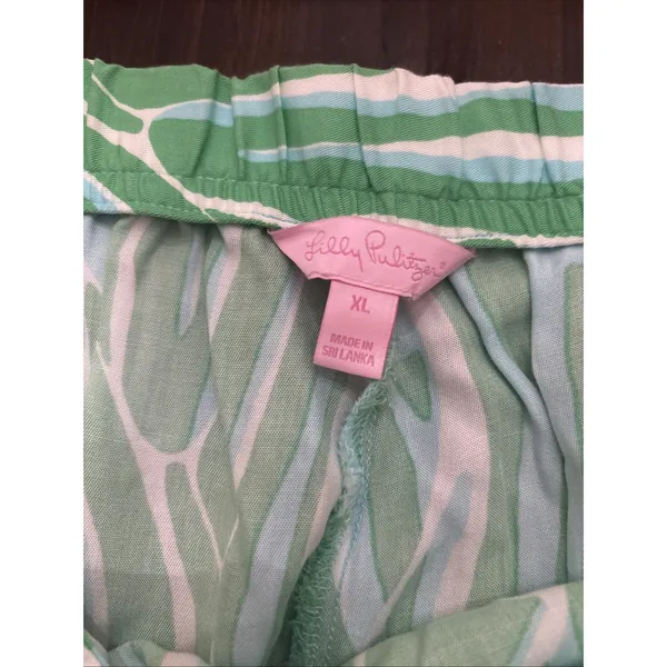 Lilly Pulitzer Cambridge Pullon Palazzo Pants Finders Keepers Blue Green Xl - Image 7