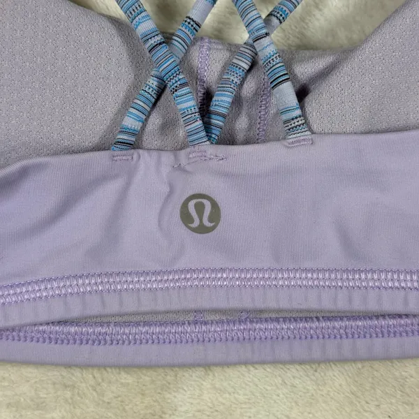 Lululemon Free To Be Bra Lavender Purple Strappy Back Yoga Sport Bra Size 8 - Image 2