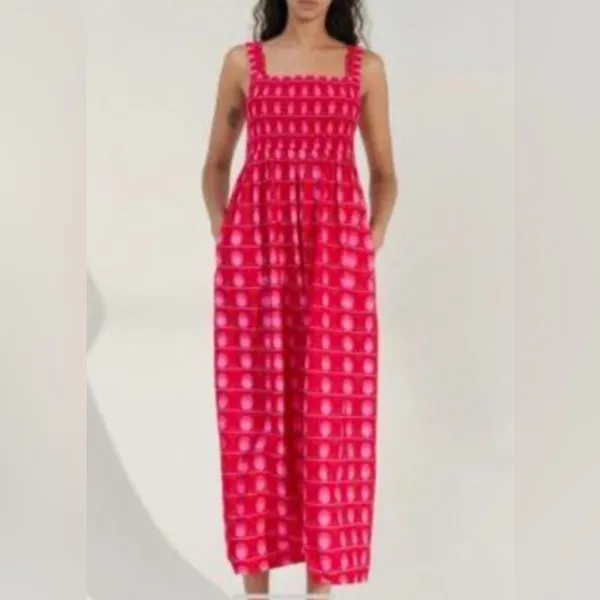 Zara Pink Polka Dot Shirred Summer Dress XS - NWOT - Image 5