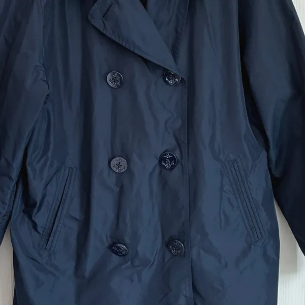 Lauren Ralph Lauren Womens‎ L Navy Nylon Double Breasted Pea Coat US/67 - Image 8