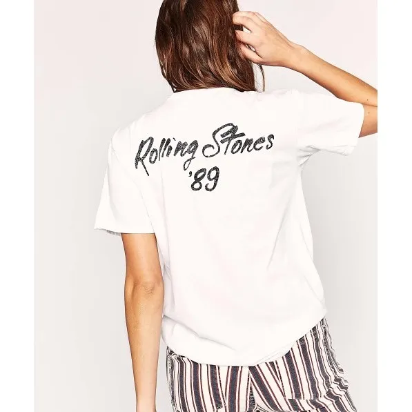 Daydreamer Rolling Stones 89 Weekend Tee Vintage White Graphic T-Shirt Small - Image 2