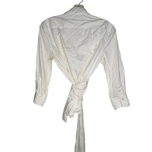 Banana‎ Republic White Wrap Blouse - Image 5